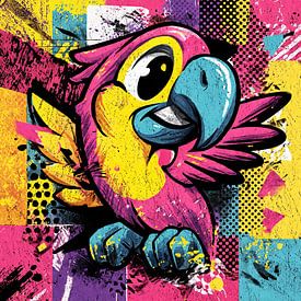 Perroquet Pop Art n° 3 sur Digital Picture Art