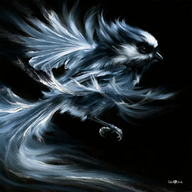 little bird in oil paint by Gelissen Artworks