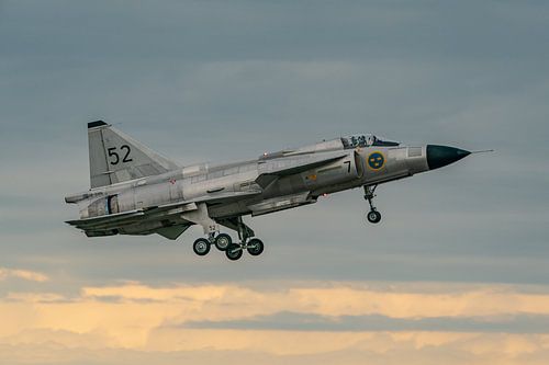 Saab 37 Viggen van de Swedish Air Force Historic Flight.