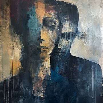 Mysterious man and woman abstract-artistic by TheXclusive Art