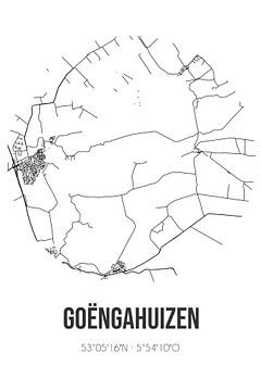 Goëngahuizen (Fryslan) | Landkaart | Zwart-wit van Rezona