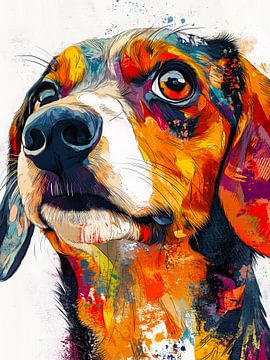 Teckel hond dierenkunst #hond