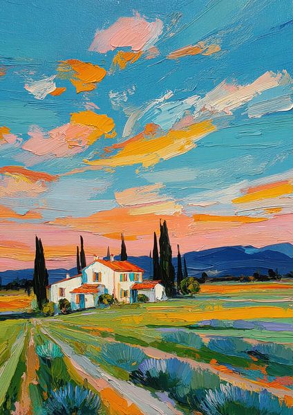 Provence Haus Lavendel Matisse Stil von Niklas Maximilian