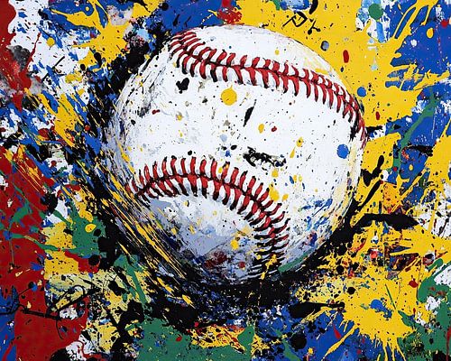 Honkbal | Dynamisch Honkbal Sport Schilderij