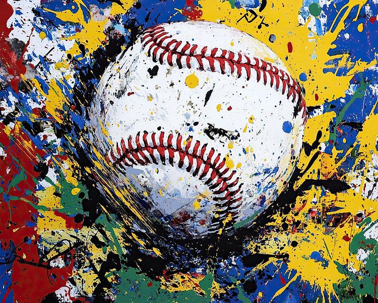 Baseball - Peinture sportive dynamique de baseball par OMG Art