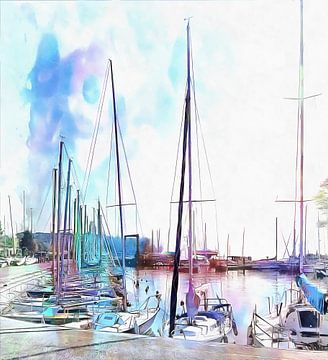 A Colour Wash Of Boats