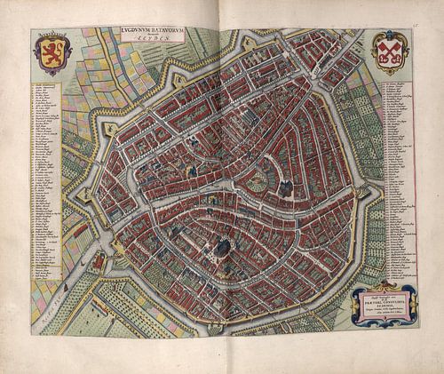 Leiden, Stadsplattegrond Joan Blaeu 1652