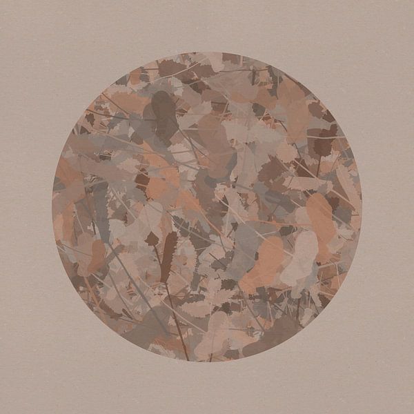Japandi botanical in neutral beige and brown. Poppies. by Dina Dankers
