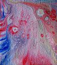 Acryl Pouring met rood en blauw van Angelique van 't Riet thumbnail