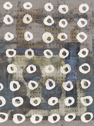 Abstracte geometrie in wit, warm bruin en grijstinten