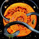 Sur l'orangine des espèces (serpent orange spiralé) par Ruben van Gogh - smartphoneart Aperçu