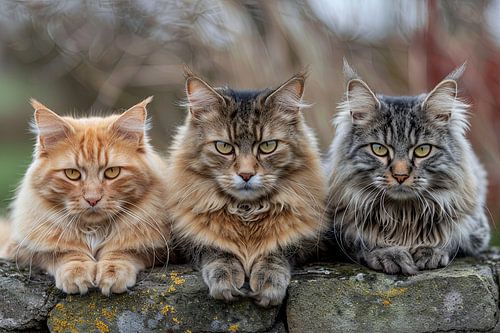 cats in and around the house