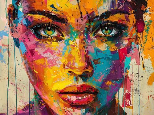 Abstraktes Porträt-Kunstwerk - Moderne Wanddekoration