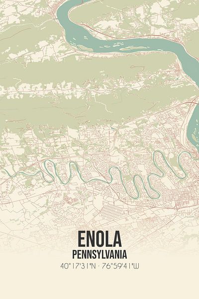 Vintage map of Enola (Pennsylvania), USA. by Prints of Place