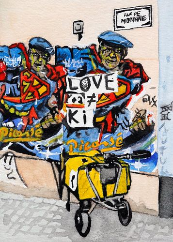 Picasso Graffiti mit Postwagen, Rue de Monnaie, Luxembourg