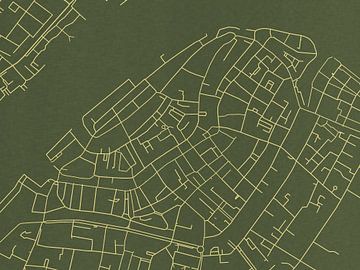 Map of Dordrecht Centrum in Green Gold by Map Art Studio