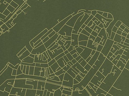 Kaart van Dordrecht Centrum in Groen Goud