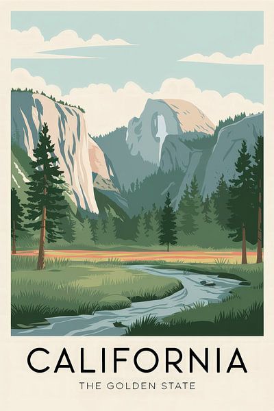Californië Vintage Reisposter van Poster Art Shop