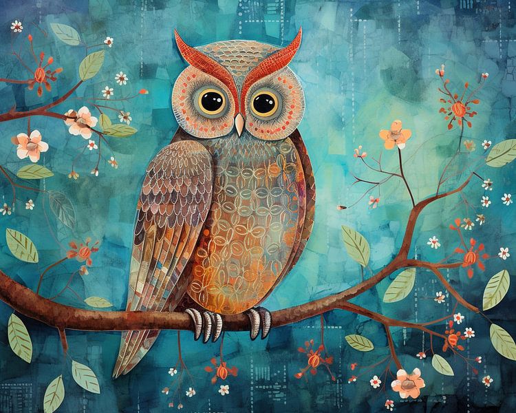 Œuvre d'art du hibou par Art Merveilleux