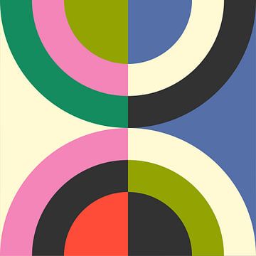 Bauhaus - Cirkels in kleur 3 van Ana Rut Bre
