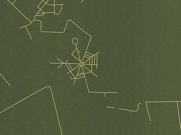 Map of Bourtange in Green Gold by Map Art Studio