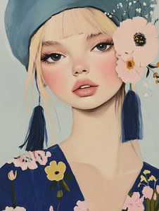 Trendige Illustration in warmen Farben