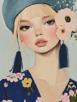 Hippe illustratie in warme kleuren van Carla Van Iersel