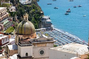 Amalfiküste - Blick auf den Strand von Positano