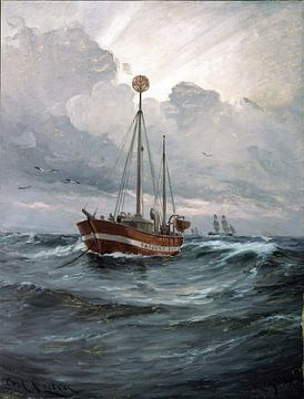 Carl Locher-Het lichtschip bij Skagen Reef
