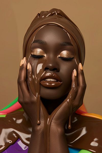 portrait woman with melting chocolate by Egon Zitter