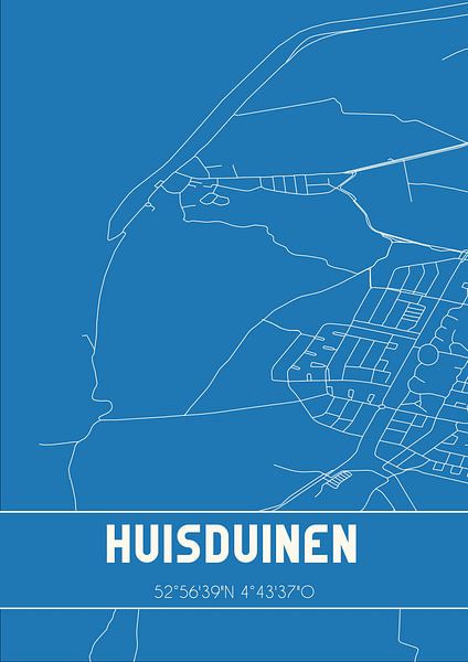 Blueprint | Map | Huisduinen (North Holland) by Prints of Place