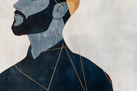 Man with golden accent - Stylish and modern by Poster Art Shop