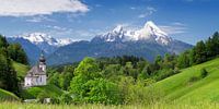 Church in front of Watzmann in Berchtesgaden by Dieter Meyrl thumbnail