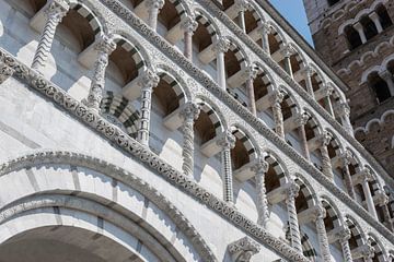 Lucca, detail van façade San Michele in Foro