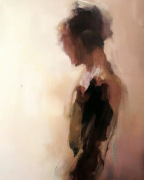 Abstract portret in aardetinten van Carla Van Iersel