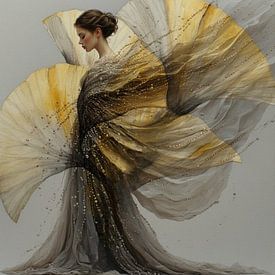 Modern art noveau young woman . by J.a Dijkstra