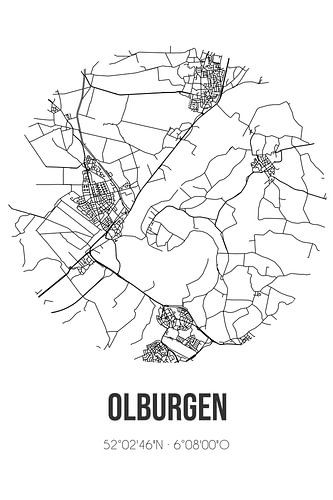 Olburgen (Gelderland) | Karte | Schwarz und Weiß