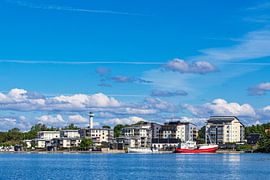 Blick auf die Stadt Västervik in Schweden