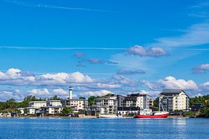 Blick auf die Stadt Västervik in Schweden