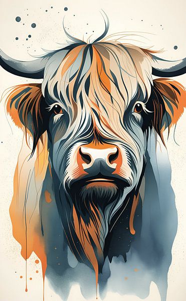 Portret Schotse hooglander van Niek Traas