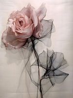 Whispers of Rose - Een eerbetoon aan Floral Grace - Muurschilderij