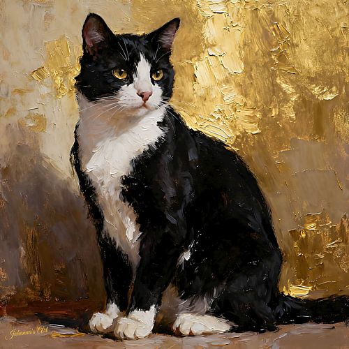 Cat Art Collection - Zwart-witte Tuxedo-kat