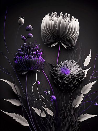 Puprle witte bloemen