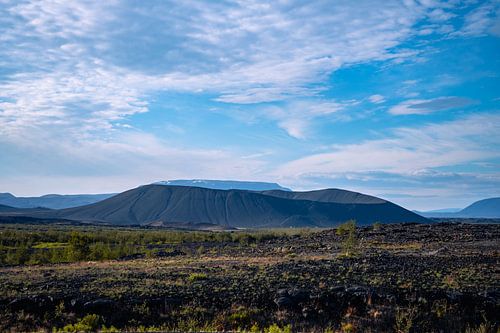 Large Hverfjall volcano crater is Tephra cone in Myvatn area at