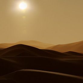 Desert landscape in dramatic light by Besa Art