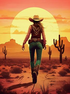 cowgirl in de woestijn van haroulita