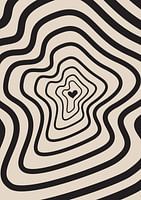 Grafische kunst Heartbeat – Beige en zwart – Muur galerie - Japandi – Abstract