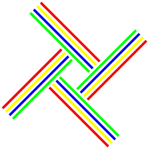 No Crossing | 4T | S=2 | Color=4 | RGBY | Center=Green