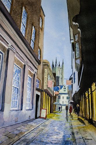Butchery Lane in Canterbury | Aquarel schilderij