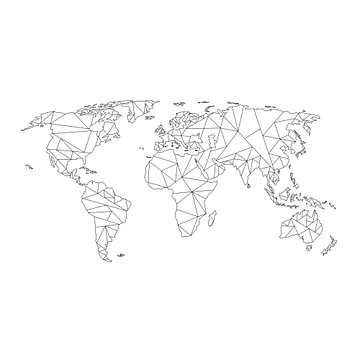Geometrische Wereldkaart | Wandcirkel van WereldkaartenShop